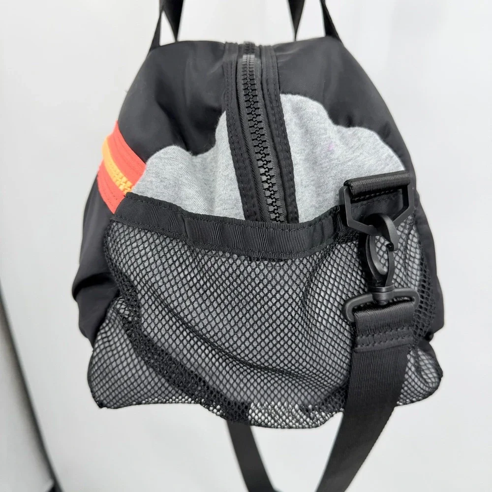 Fila Sport‎ Gym Duffel Bag Black Neon Orange Nylon Mesh Pockets Travel Bag